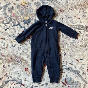 Nike Navy Hooded Kids One-Piece Bodysuit 9M